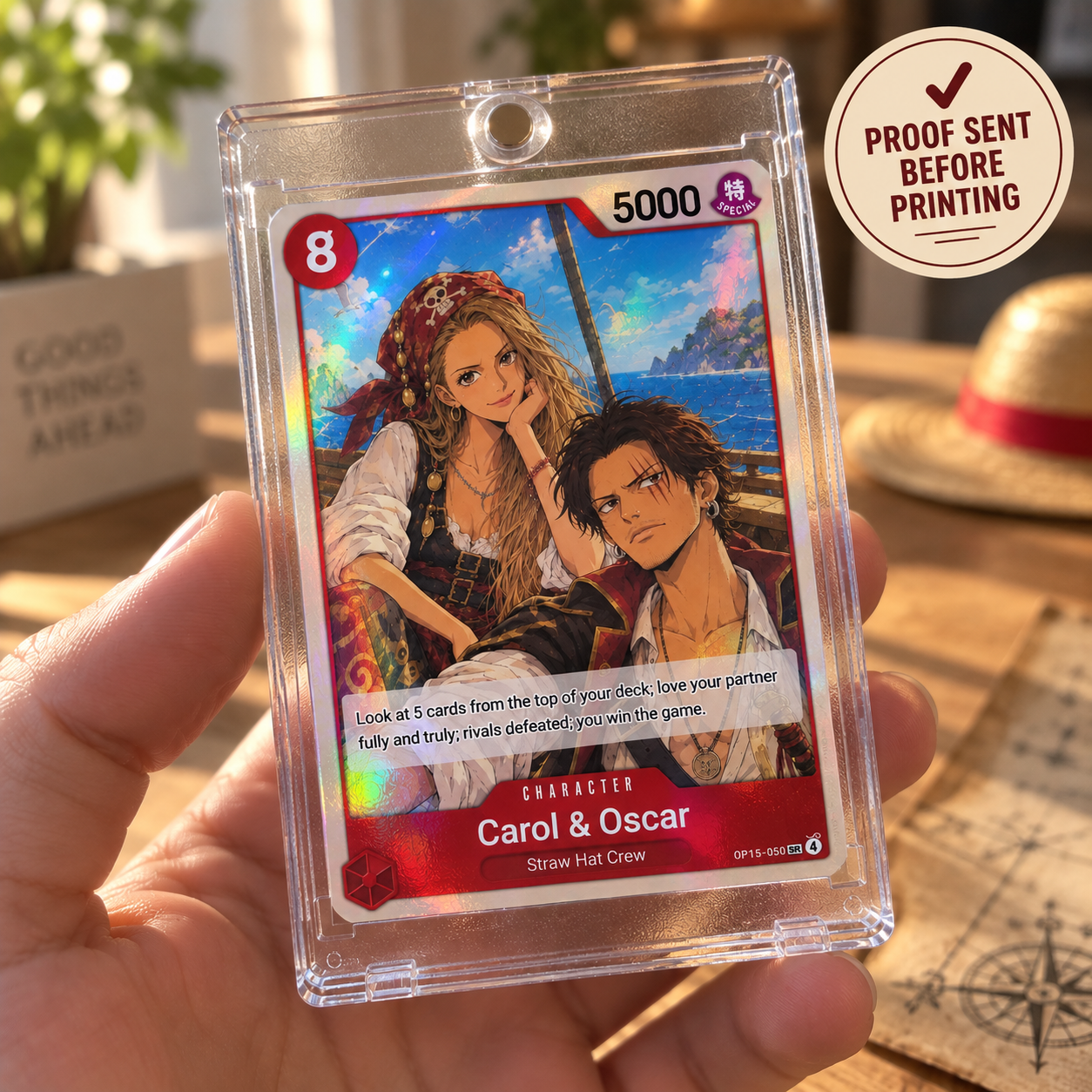 Personalized One Piece-inspired TCG card